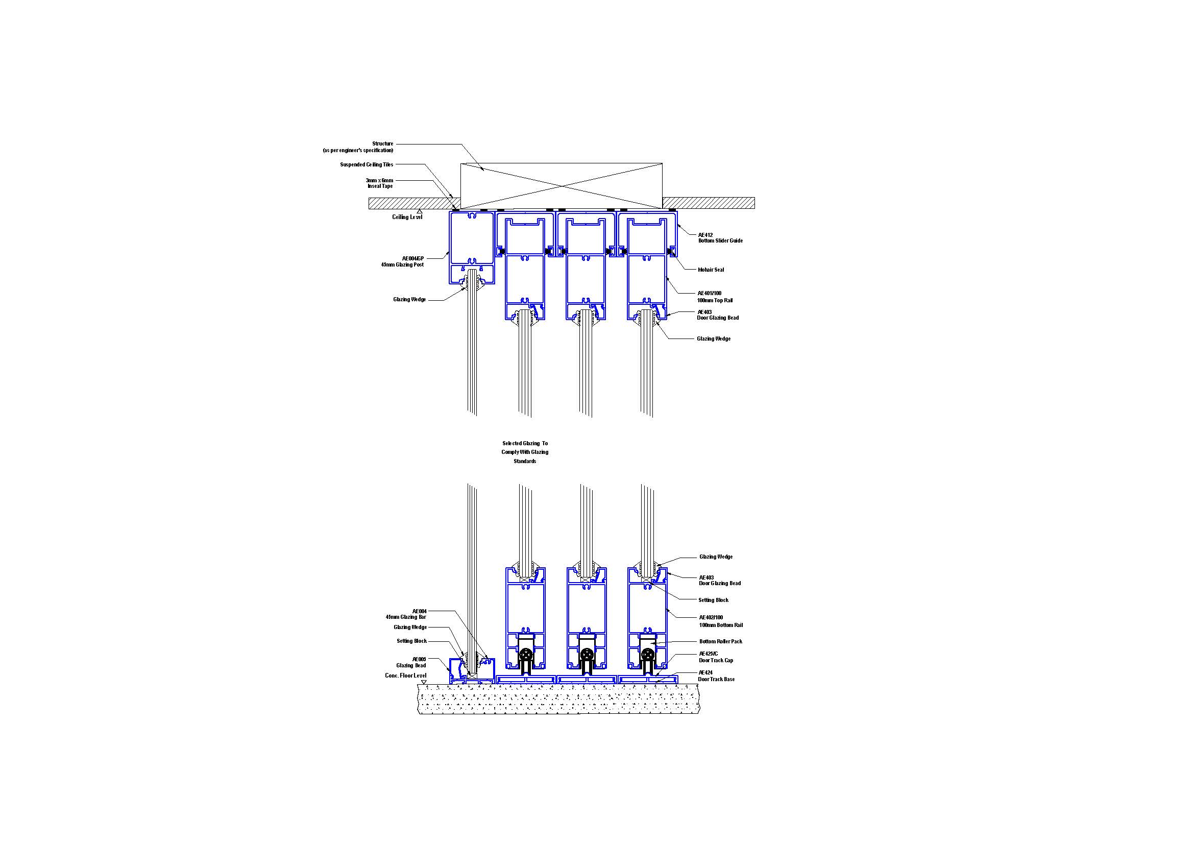 D06(T) Triple Bottom Rolled Door Section